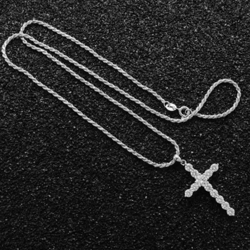 S925 Sterling Silver Cross Necklace for Men