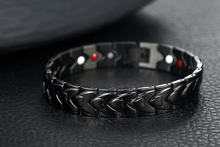 Heart-Shaped Magnet Titanium Steel Bracelet